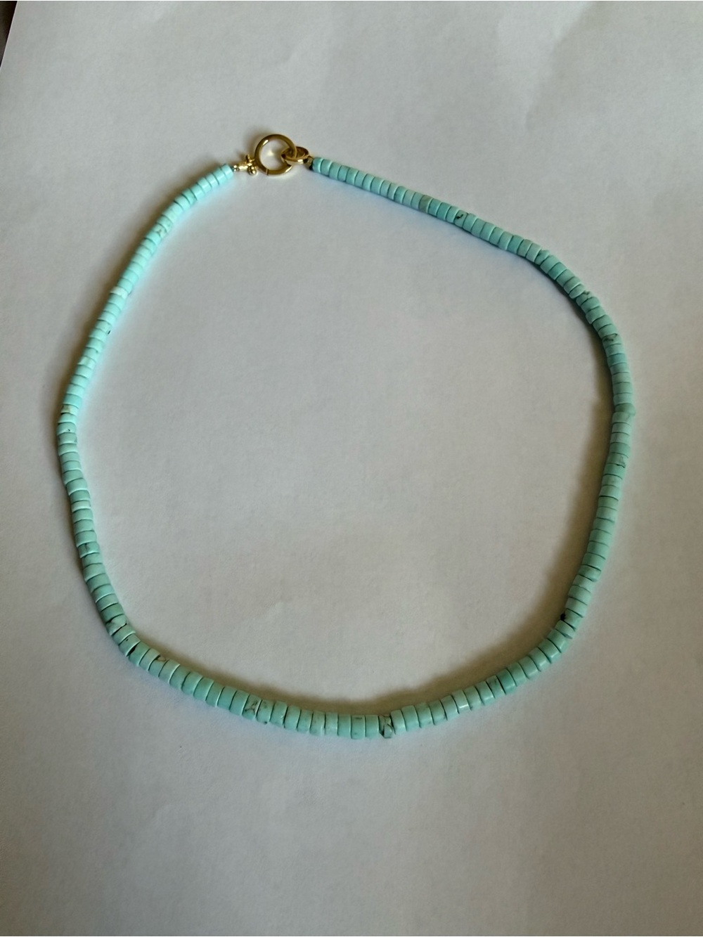 Gorjana Gold Clasp Turquoise Disc Bead Necklace
